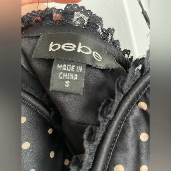 2000s Bebe Sexy Silk Polka Dot Midi Dress - Picture 7 of 10